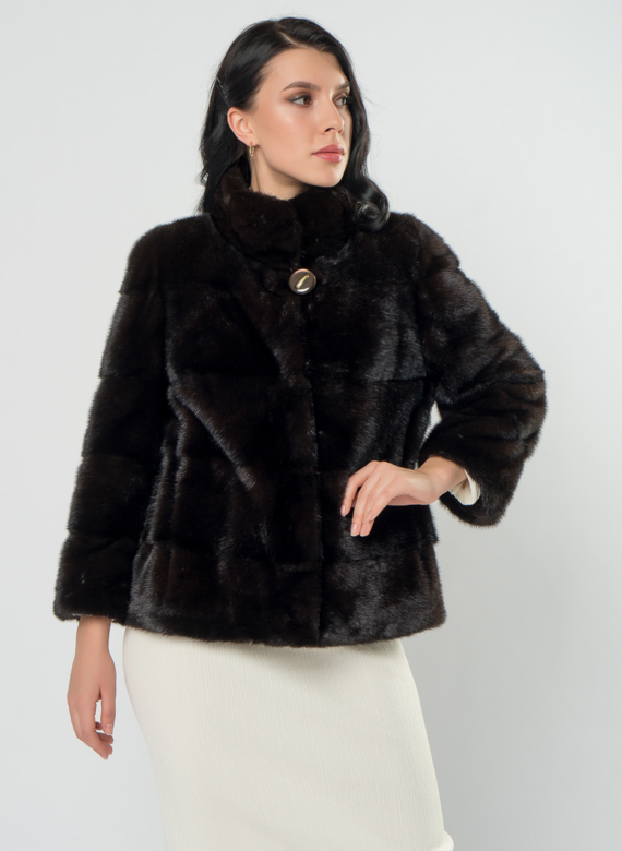 Поперечная шуба из норки