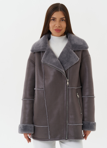 Женская дубленка из эко кожи