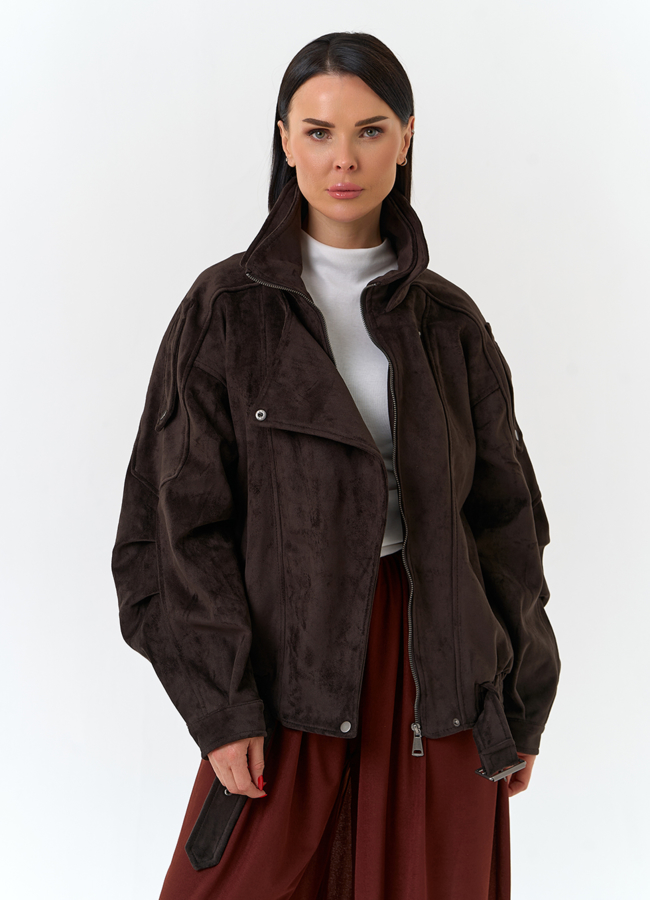 Женская куртка из эко замши модель № 33033 универмаг малина