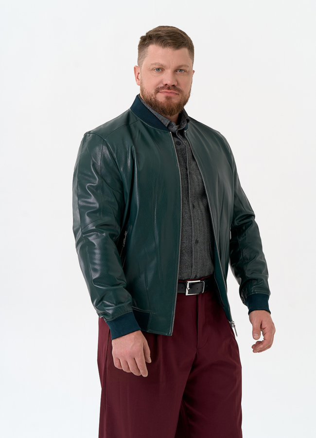 Мужская куртка бомбер из натуральной кожи модель № 32711 универмаг малина