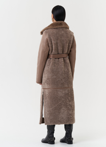 Дубленка из эко кожи с отделкой эко мехом