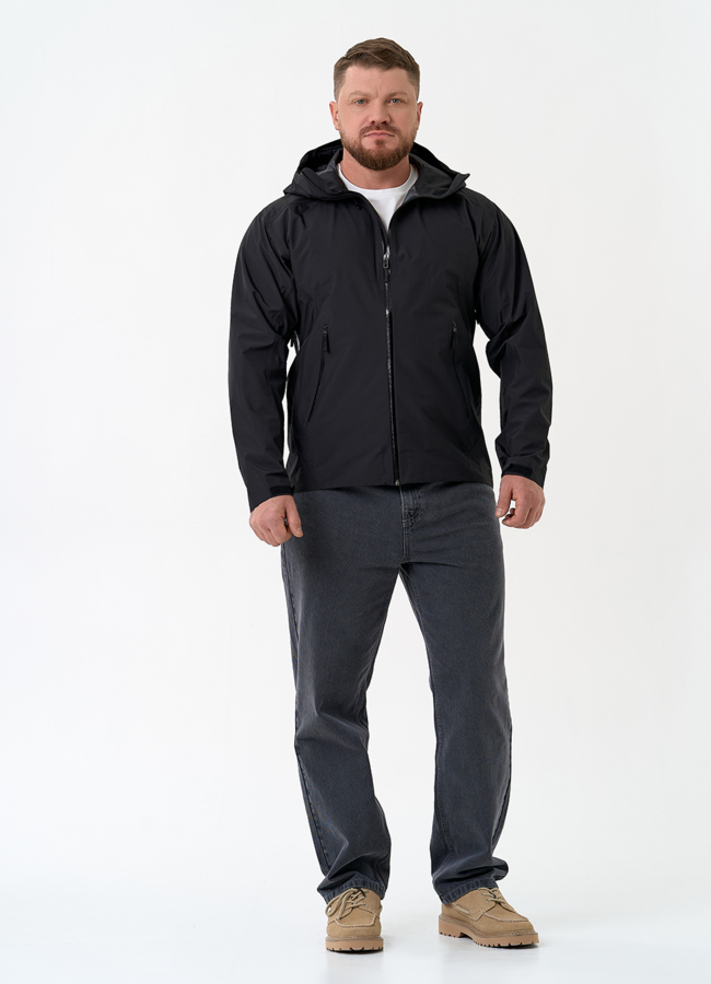 фото Мужская ветровка черного цвета модель № 32655