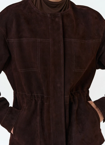Жакет из натуральной замши фото