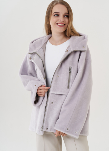 Полупальто женское с капюшоном