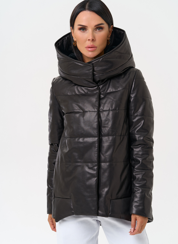 Теплая куртка из натуральной кожи