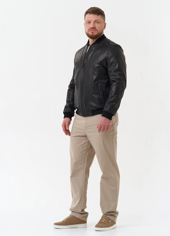 Мужская куртка бомбер из натуральной кожи модель № 24484 универмаг малина