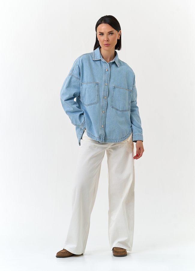 фото Женская джинсовая куртка рубашка модель № 33129