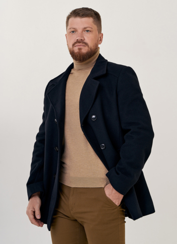 Мужское двубортное пальто 