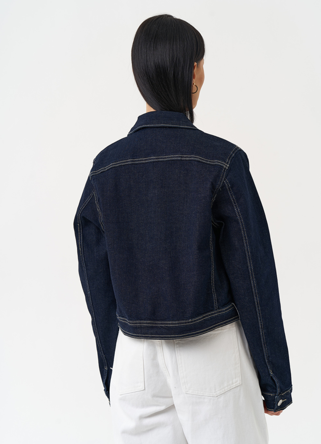 фото Жакет джинсовый синего цвета модель № 30413