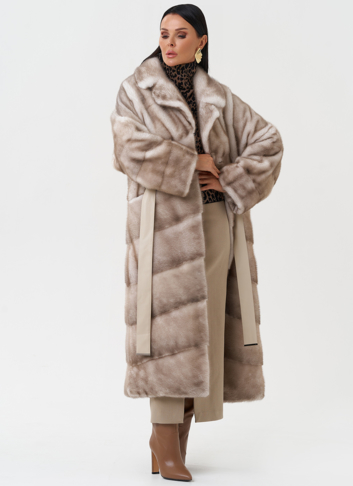 Длинная шуба из меха норки