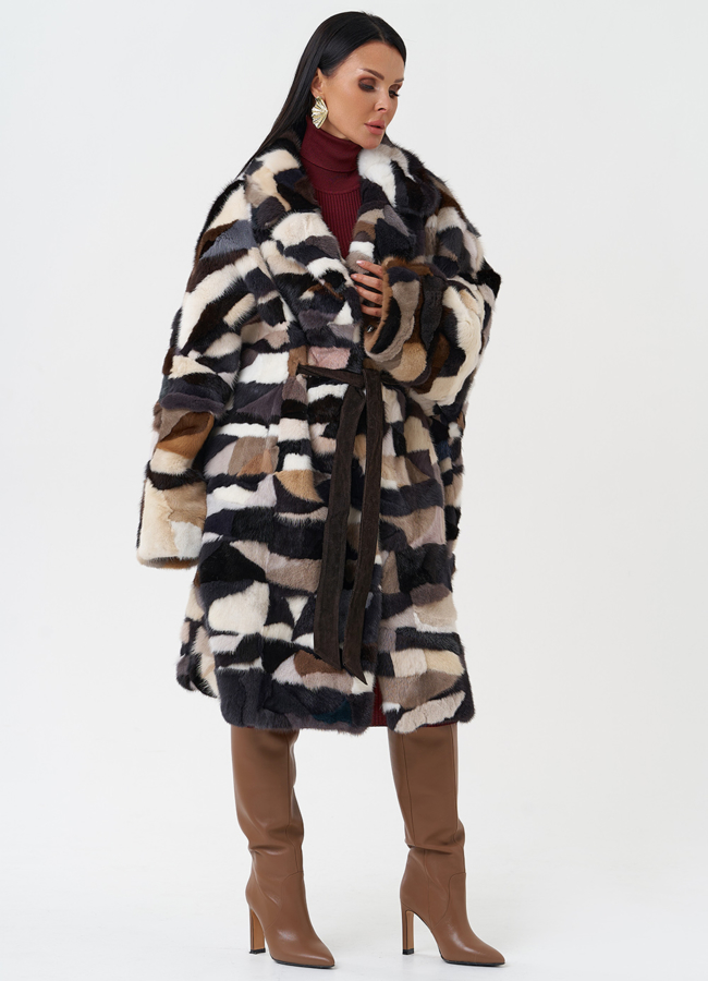 Шуба из меха норки с английским воротником модель № 31038 универмаг малина