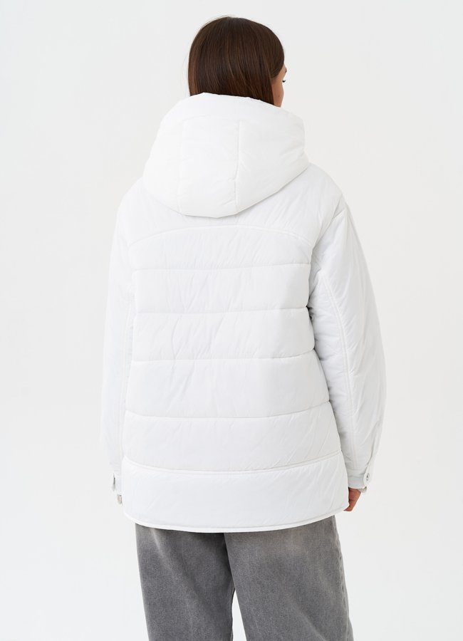 Светлая куртка с капюшоном модель № 28281 универмаг малина