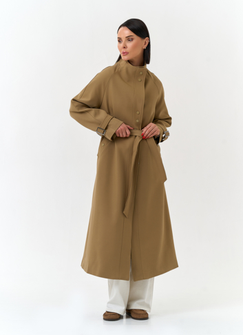 Женский плащ с воротником стойкой