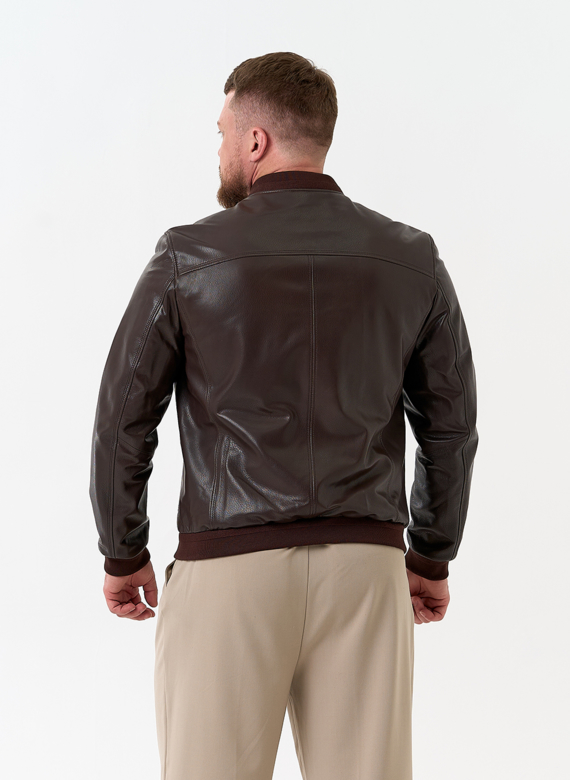 Мужская куртка бомбер из натуральной кожи