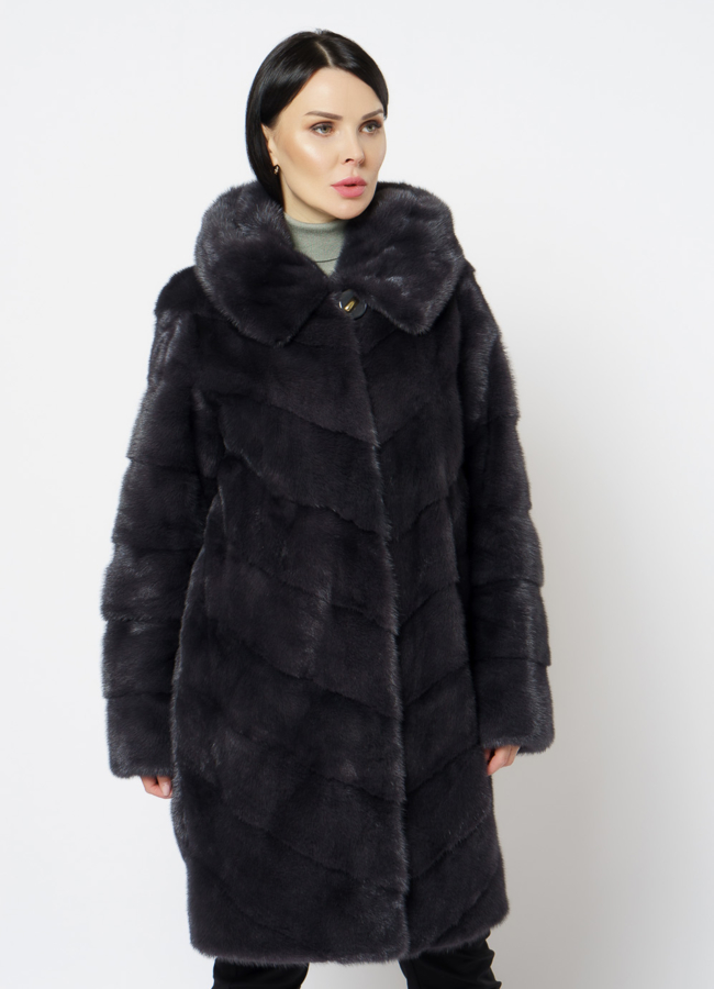 Норковая шуба - баллон модель № 24735 универмаг малина