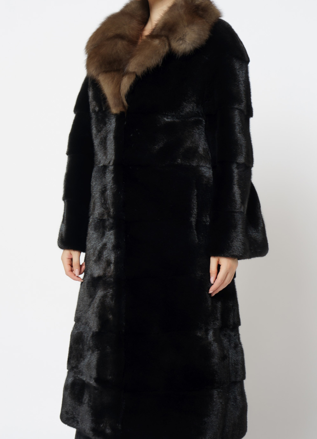 Шуба из норки с английским воротником модель № 23095 в рассрочку