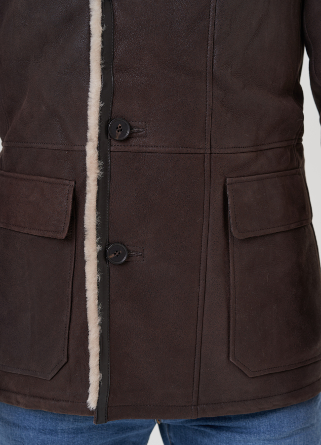 Мужская дубленка  модель № 81710 универмаг малина