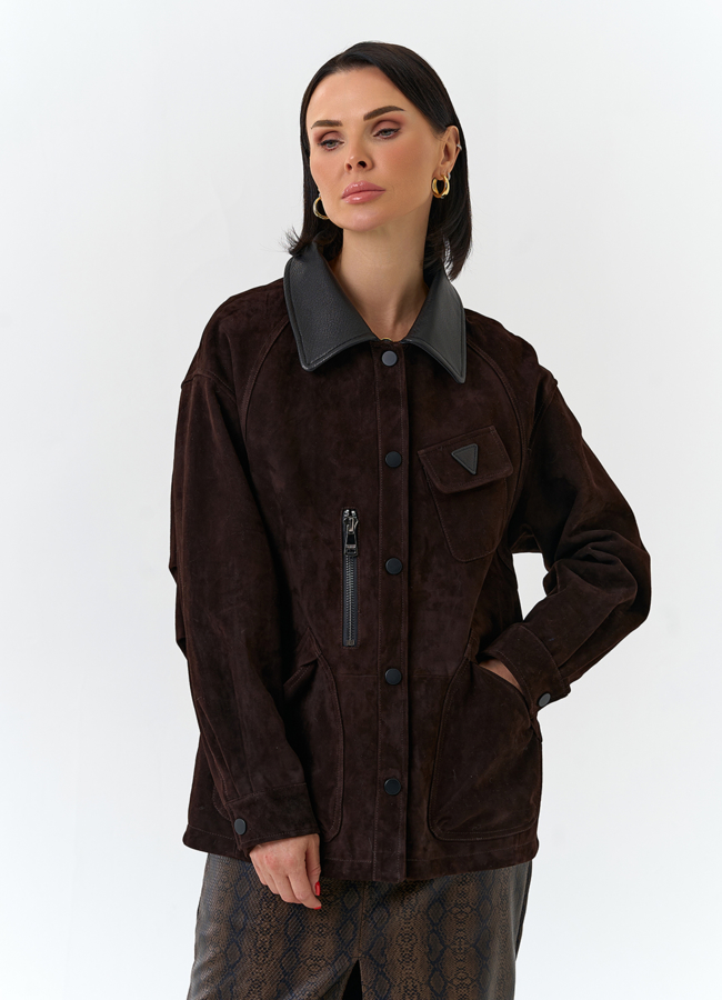 Женская куртка из натуральной замши модель № 32526 в кредит