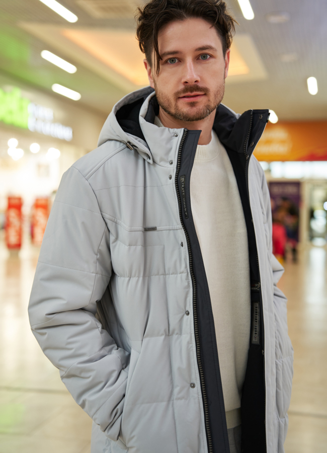 фото Пуховик мужской с капюшоном  модель № 23565