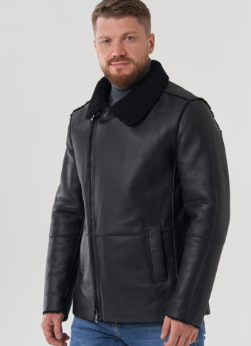 Дубленка мужская черного цвета 