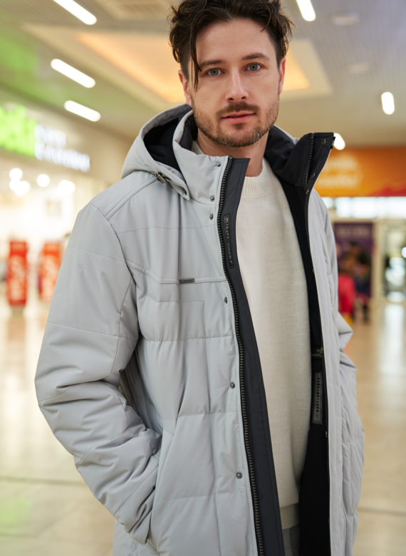 Пуховик мужской с капюшоном 