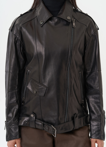 Женская куртка-косуха из натуральной кожи