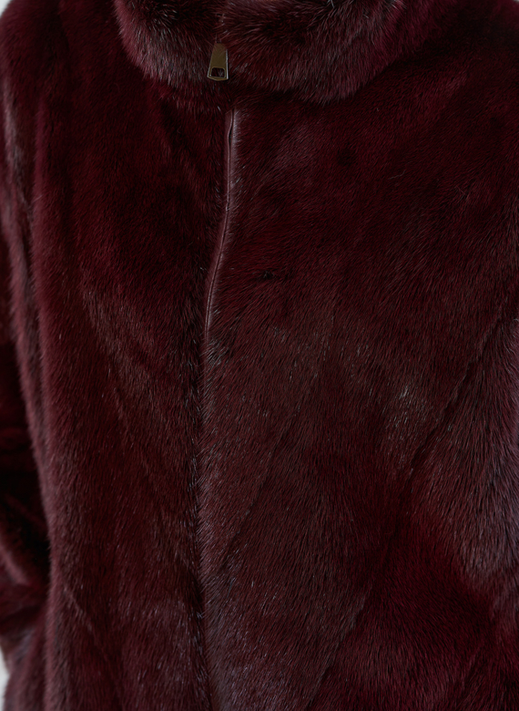 Куртка из меха норки с воротником стойкой