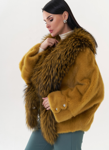 Норковая шуба укороченная