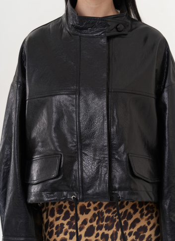 Куртка оверсайз из натуральной кожи