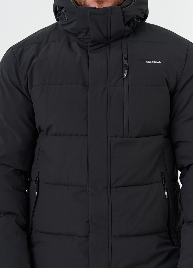 Мужской пуховик с капюшоном модель № 25710 универмаг малина