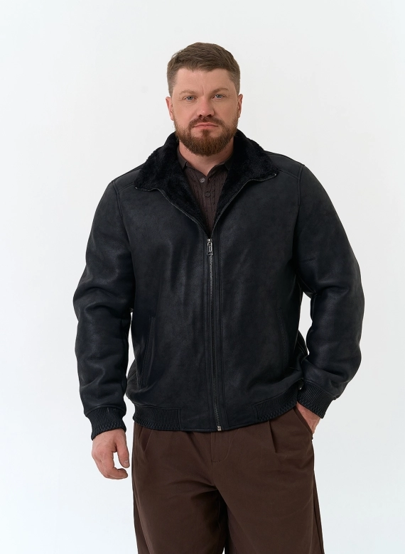 Мужская дубленка из эко замши фото