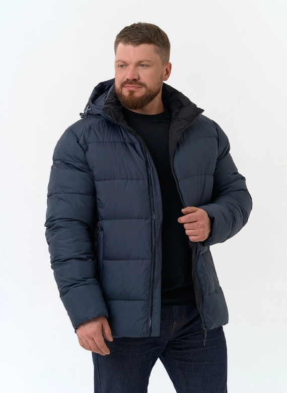 Мужской пуховик с капюшоном  фото