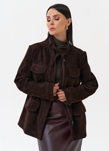 Замшевая куртка сафари