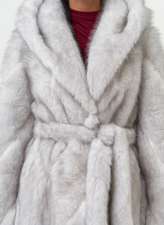 Длинная женская шуба из эко меха