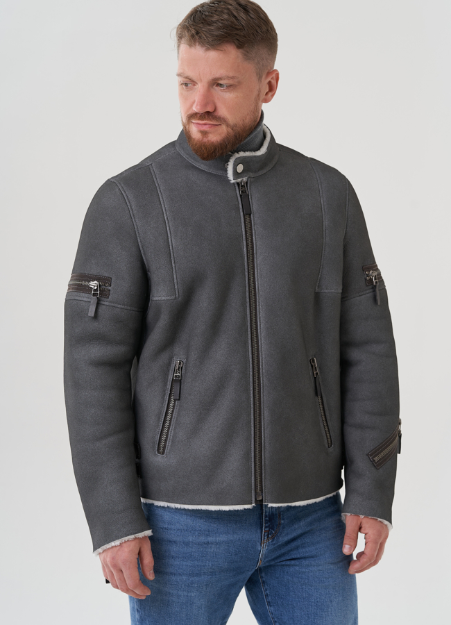 Мужская дубленка  модель № 82150 универмаг малина