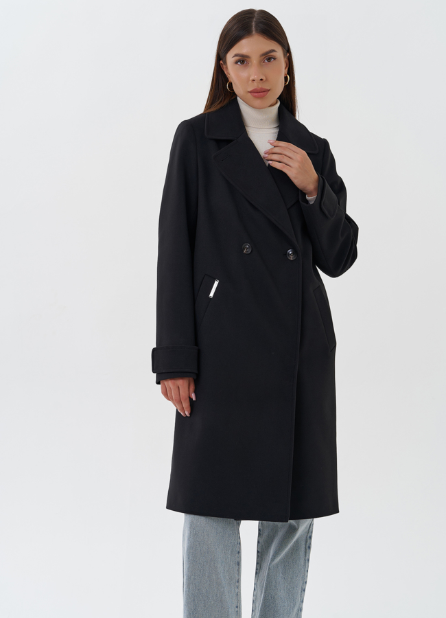 фото Женское пальто с английским воротником модель № 27683