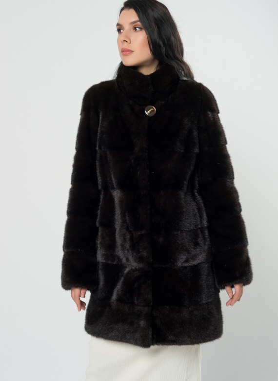 Поперечная шуба из норки