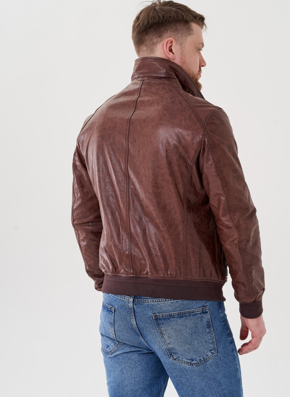 Куртка бомбер из натуральной кожи 