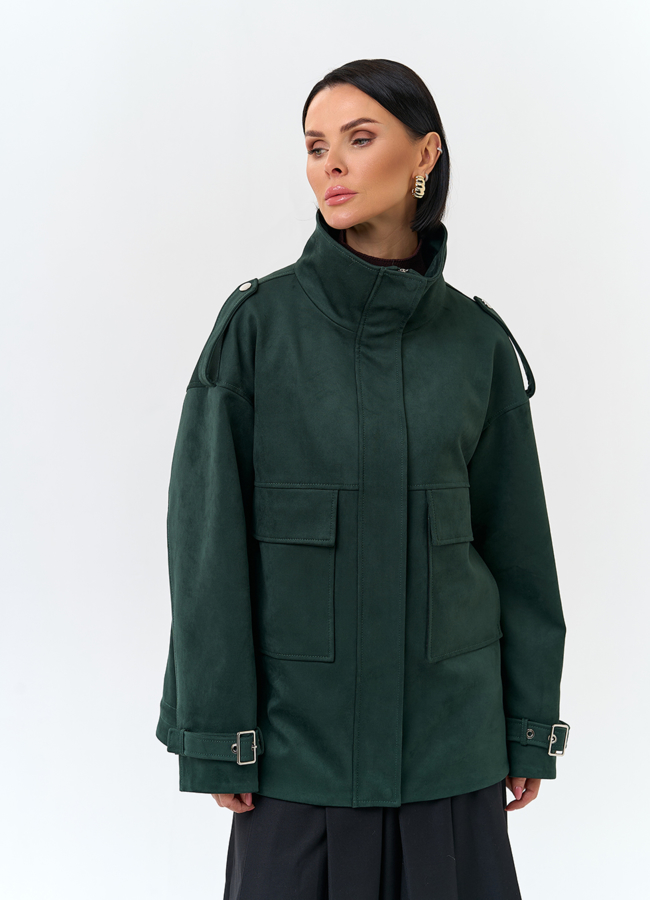 Женская куртка из эко замши с отделкой из эко меха модель № 32795 универмаг малина