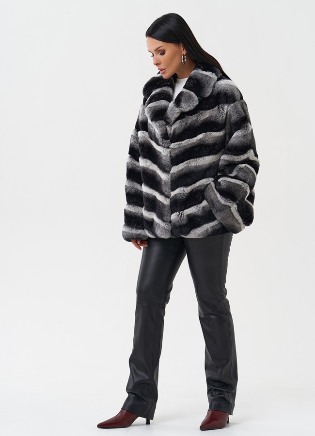 Женская шуба из меха кролика модель № 31948 универмаг малина