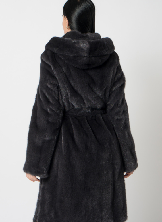 Норковая шуба с поясом