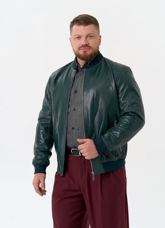 Мужская куртка бомбер из натуральной кожи модель № 32711 универмаг малина