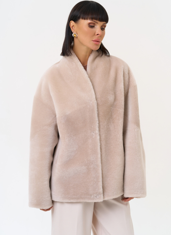 Светлая натуральная дубленка