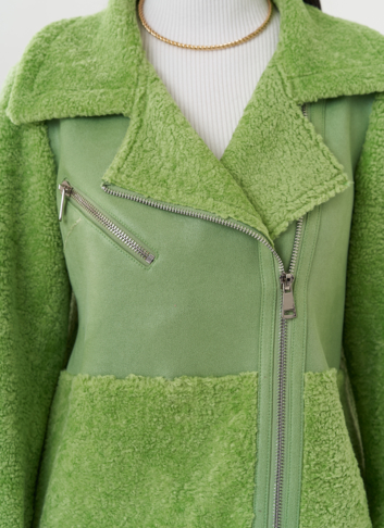 Комбинированная эко дубленка