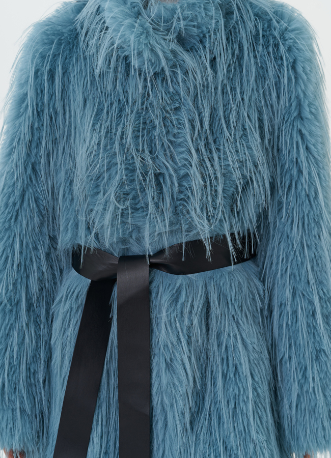 Женская шуба под эко страуса модель № 27808 универмаг малина