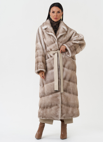 Длинная шуба из меха норки