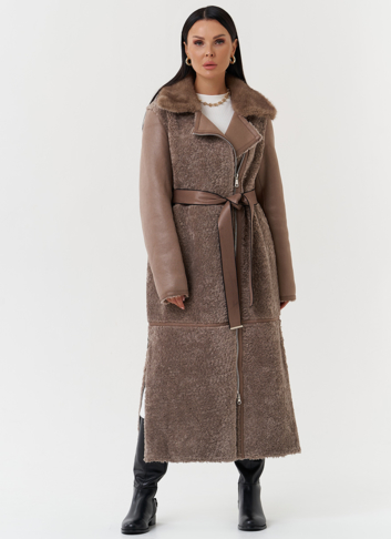 Дубленка из эко кожи с отделкой эко мехом